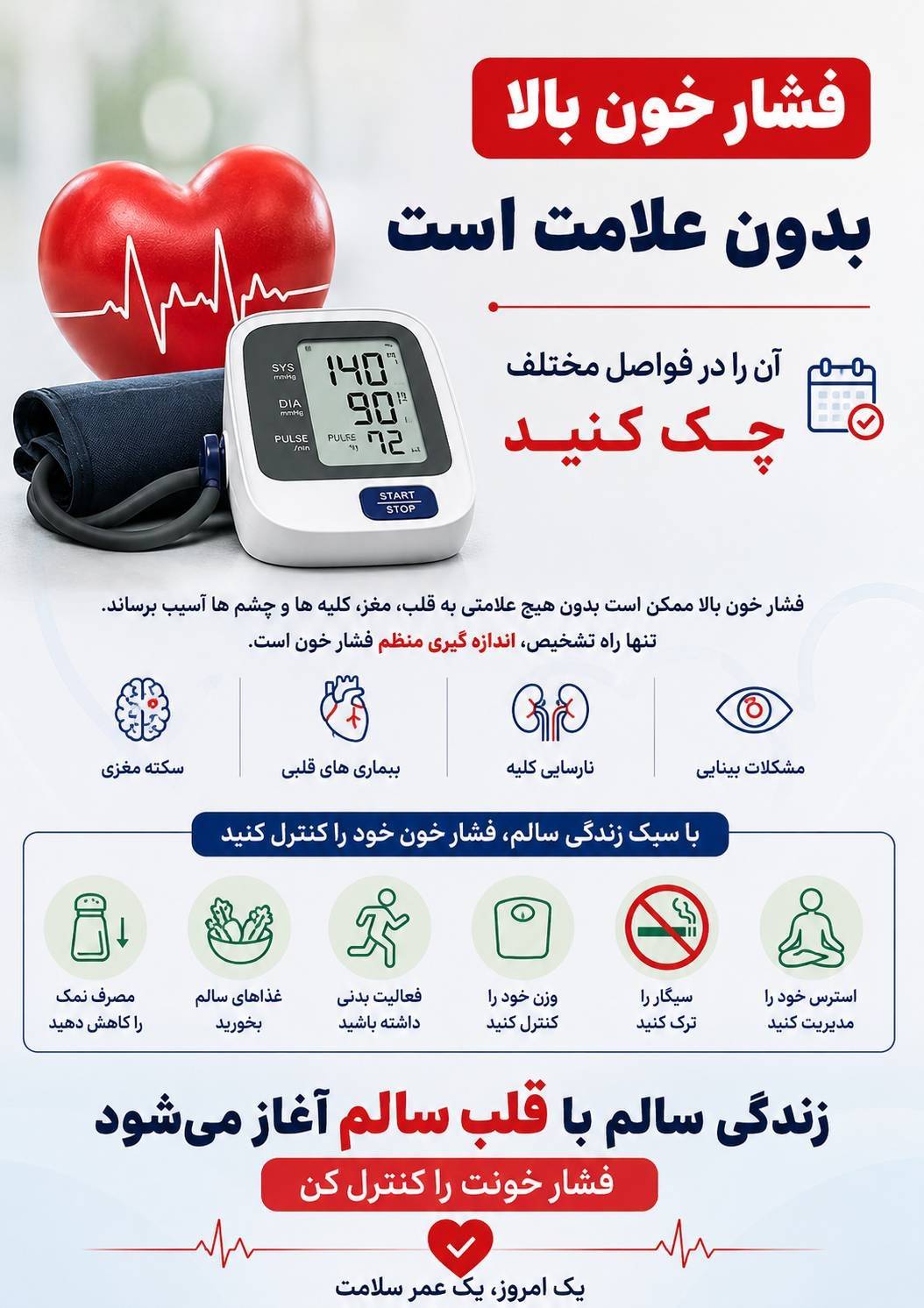 فشار خون بالا، علامتی ندارد؛ تا دیر نشده، آن را بشناسید